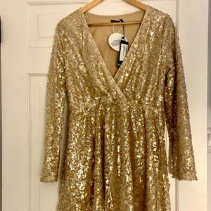 Gold Sequin Skater Dress